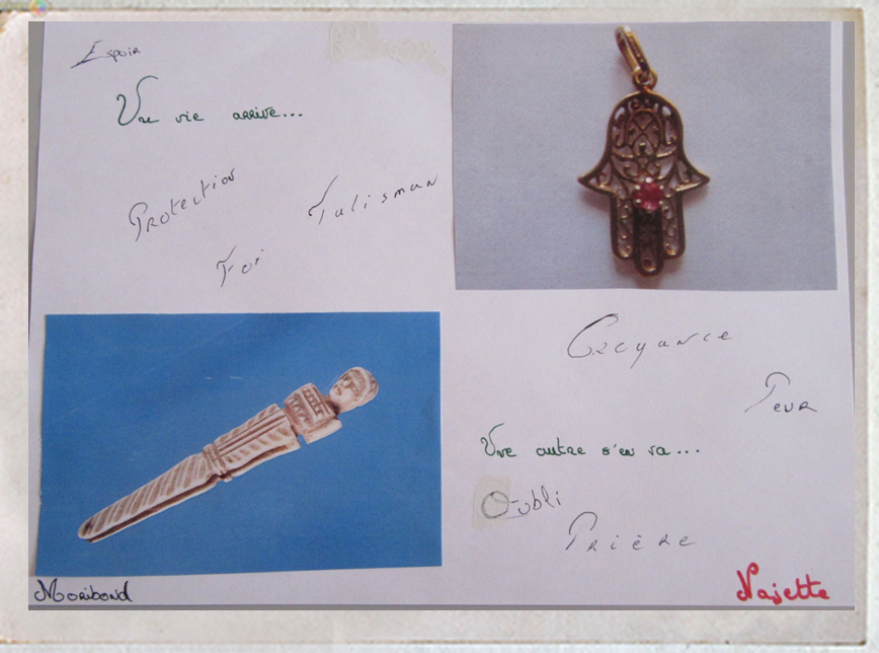 Carte postale réalisée dans le cadre du projet "Amulettes"